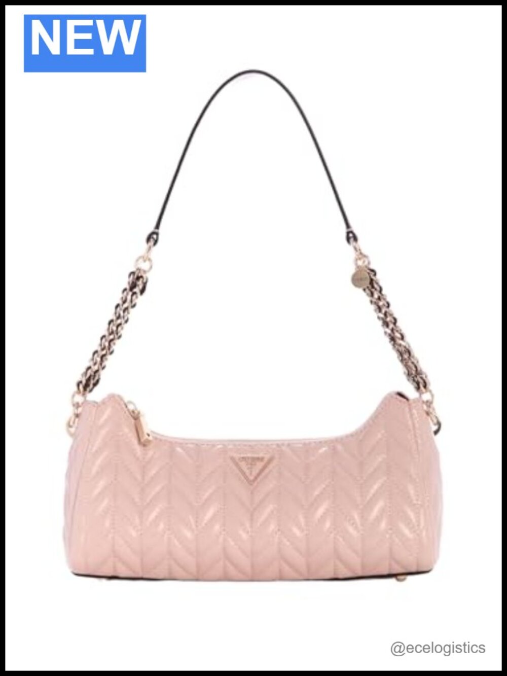 Cheryl Quilted Shoulder Bag Gold Hardware Zip Pockets